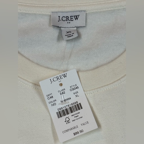 NWT J. Crew Factory Button Shoulder Pullover Women’s XL Cream Heritage - Picture 11 of 13